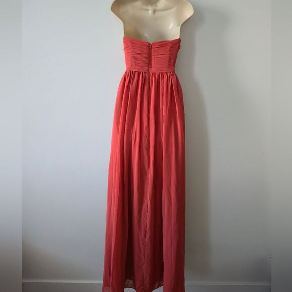 Bari Jay Strapless Coctail Maxi Dress Coral - Picture 3 of 8